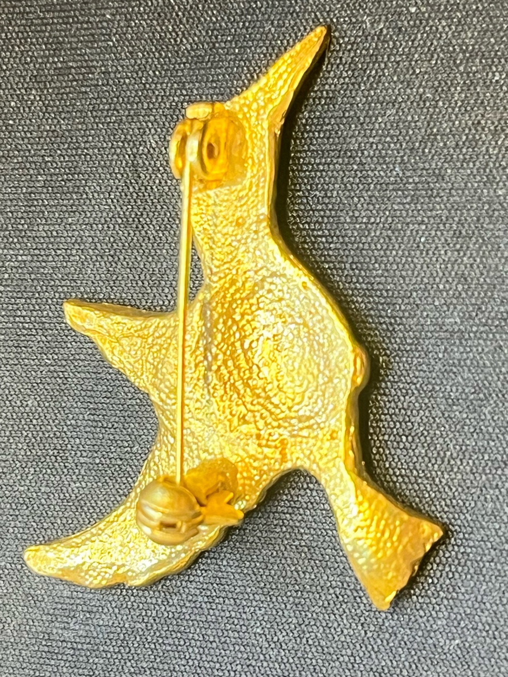 Enamel Flying Bird Duck Brooch Pin - Blue & Green - Picture 4 of 5